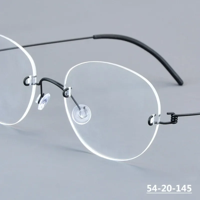 

Oval Round Glasses Frame Rimless 2242 Denmark Titanium Men Women Screwless Circle Spectacle Eyeglasses No Rim Ultralight Eyewear