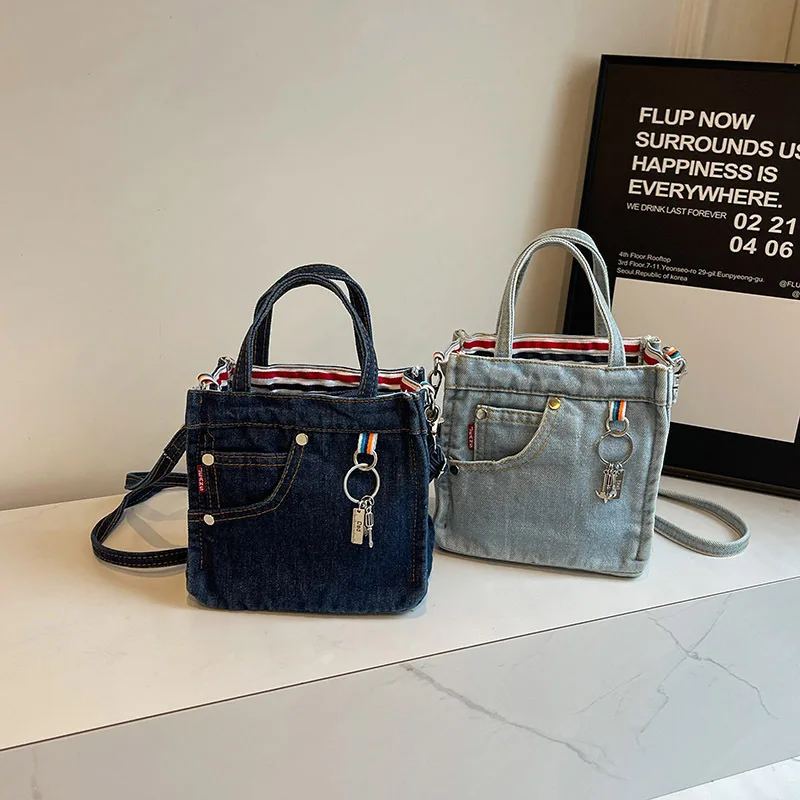 Ladies' Crossbody Bags Creative Retro Washed Denim Personalized Fashionable Verstaile Handbags High-quality Shoulder Bags Girl