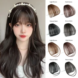 Peruca estilo francês 3D para mulheres, remendo de cabelo, bangs 3D, naturalmente fofo, leve, bloco sem costura