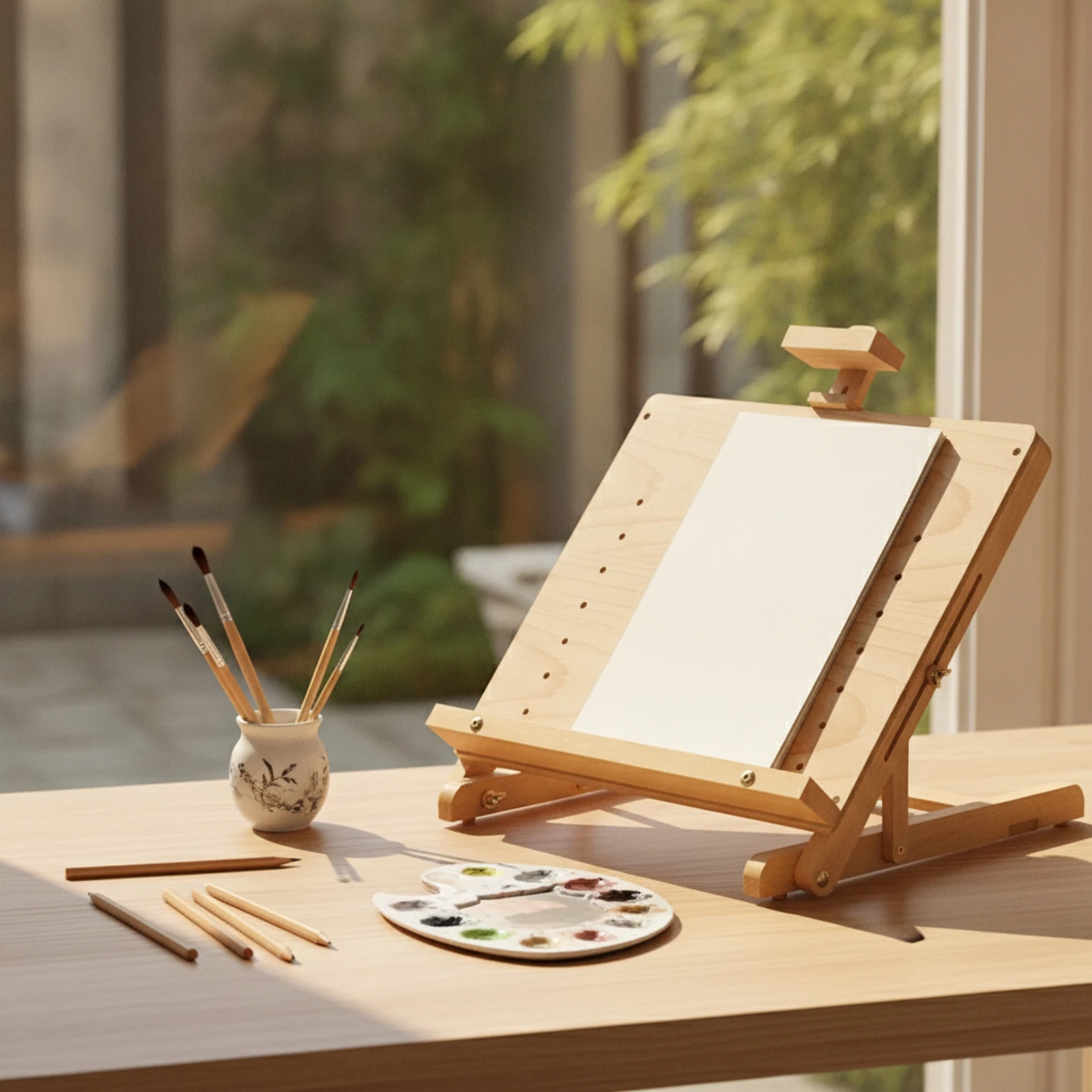 Tabletop Easel with Drawing Board Multi-Position Desktop Art Easel Tabletop Drawing Board Sturdy Assembled for Artists, Studio