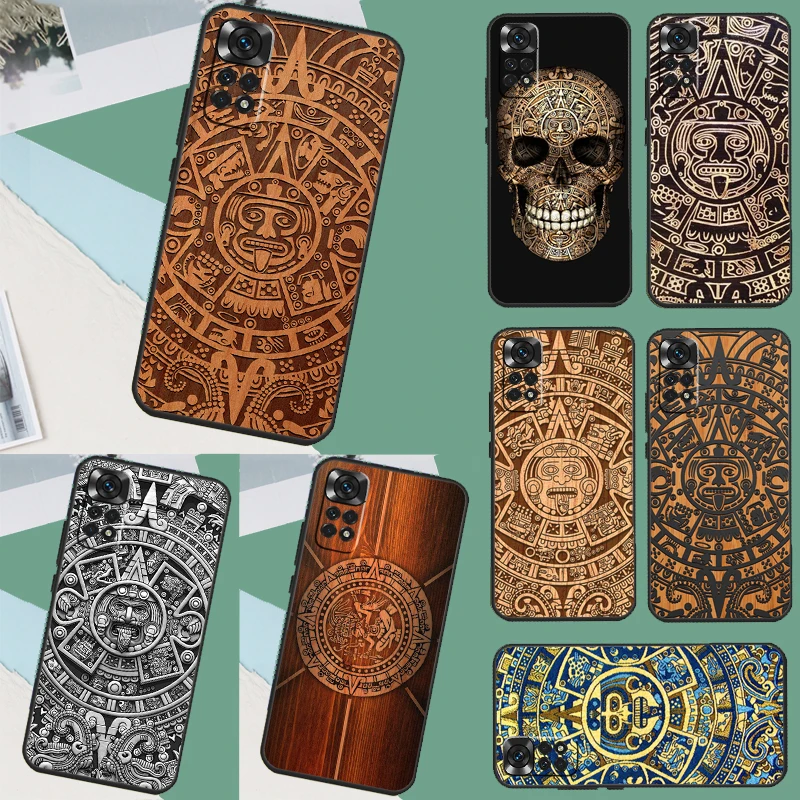 Mayan Calendar Wood Pattern Funda For Xiaomi Redmi 12C 9A 9C 9T 10A 10C Redmi Note 10 8 9 11 12 Pro 9S 10S 11S 12S Case