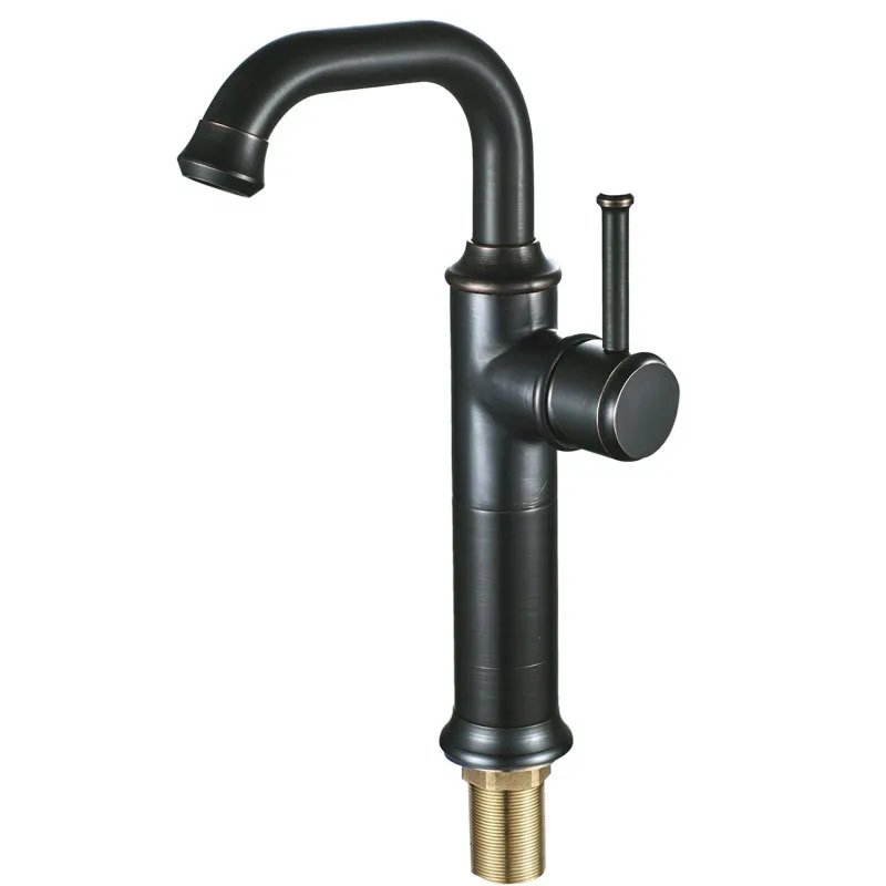 Basin Faucet Antique Bronze Bathroom Mixer Tap Black oil Brushed Wash basin Faucet Single Handle Hot and Cold Water Faucet