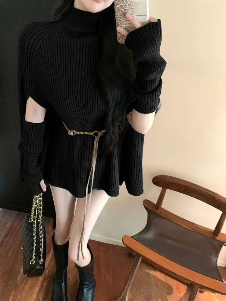 Pull à Base tricotée élégant pour femme, cape en cachemire haut de gamme coréenne, chaud et externe, nouvelle mode automne et hiver