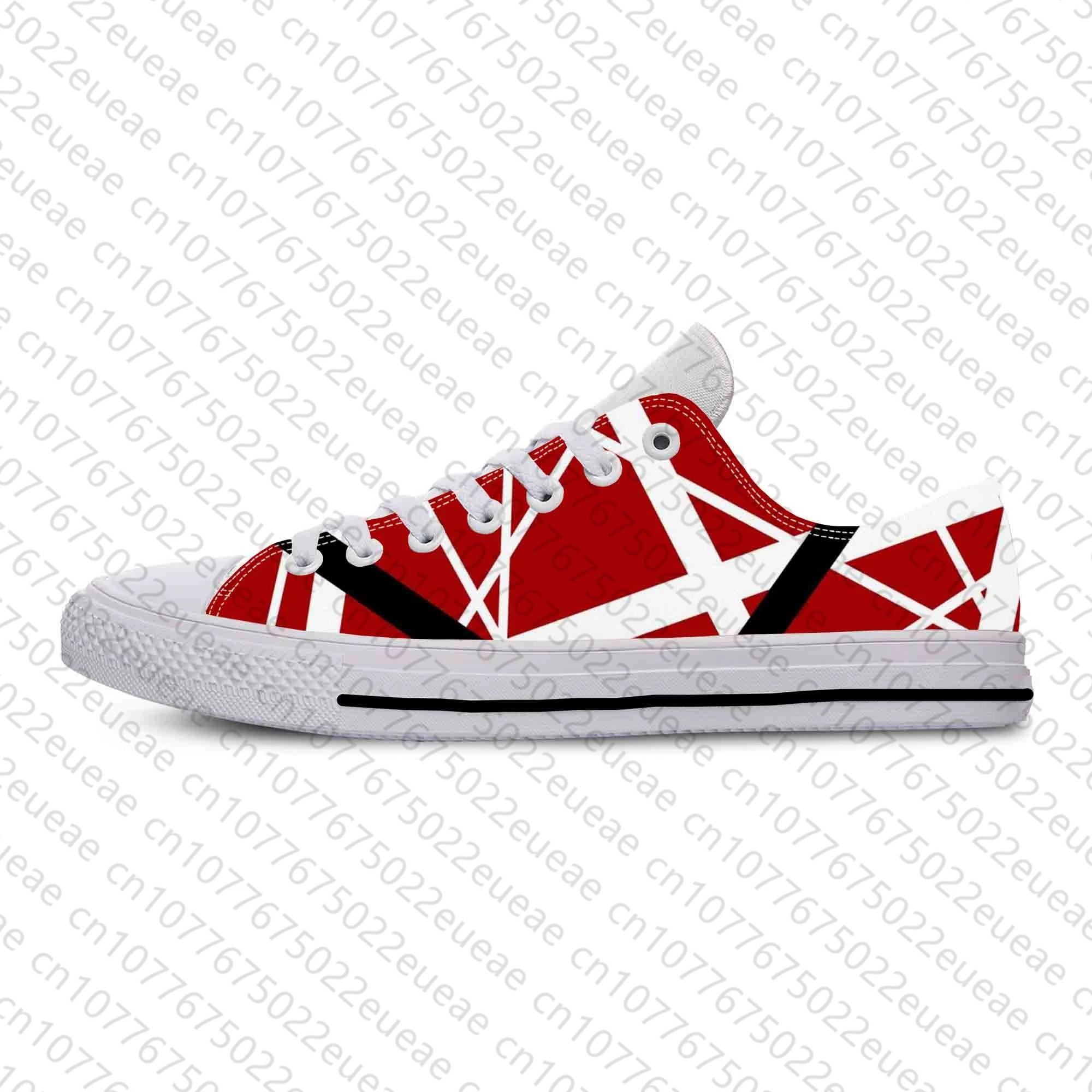 Hot EVH 5150 Stripes Guitar Metal Rock Music Band Casual Cloth Shoes Low Top Comfortable Breathable 3D Print Men Women Sneakers