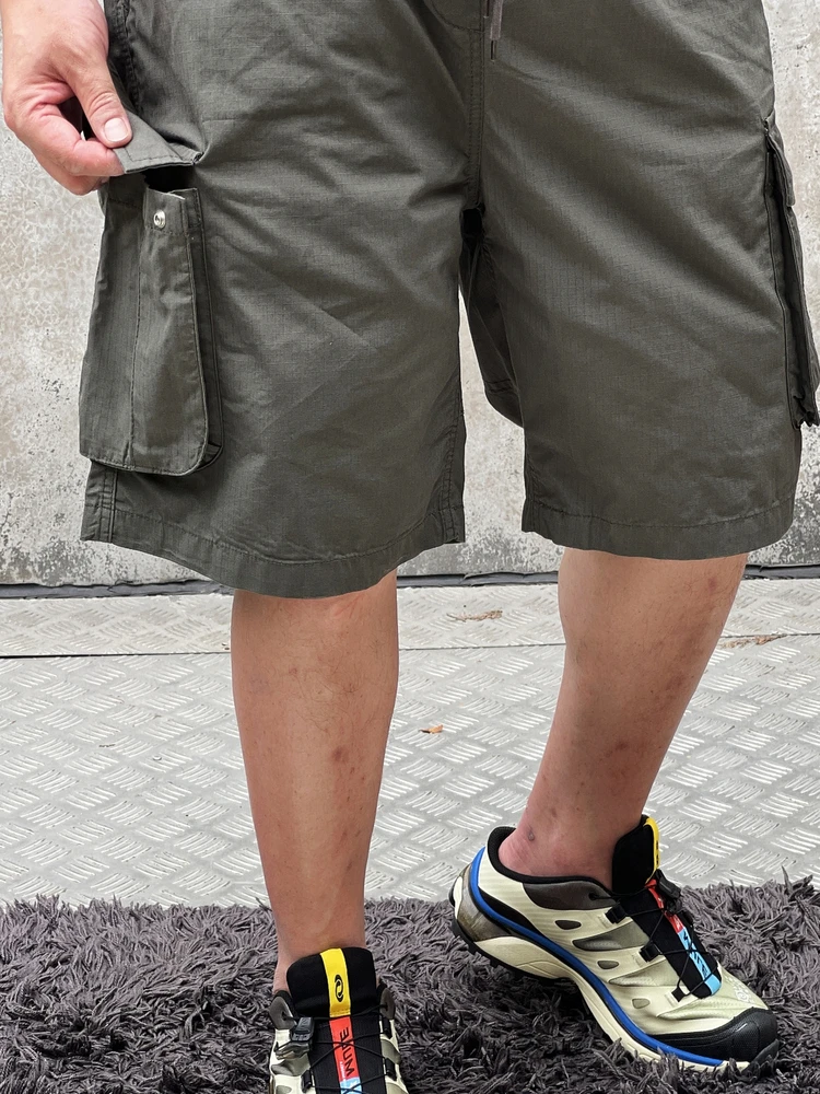 

Revolutionary Simple Wide Leg Workwear Pants Summer Casual Loose Fit Five-Quarter Length Trousers with Multiple kets Resis...