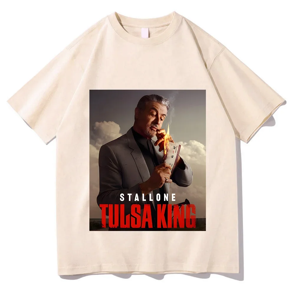 تولسا كينغ تي شيرت الجرافيك الطباعة خمر عالية الجودة تي شيرت قصير الأكمام القطن موضة التي شيرت Camisetas س الرقبة الملابس