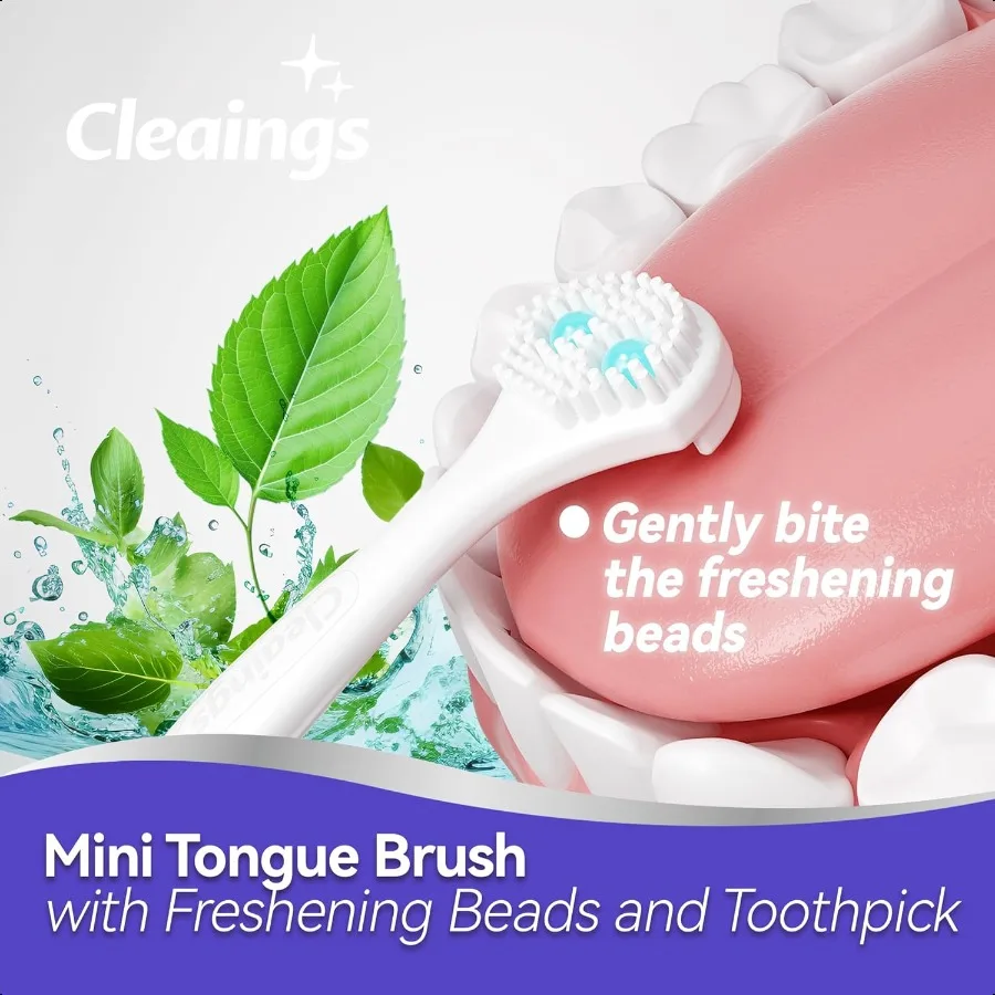 20 قطعة من فرش اللسان الصغيرة مع خرز معجون التنظيف ومنظفات اللسان المسواك تقلل من رائحة الفم الكريهة ومكشطة اللسان #3
