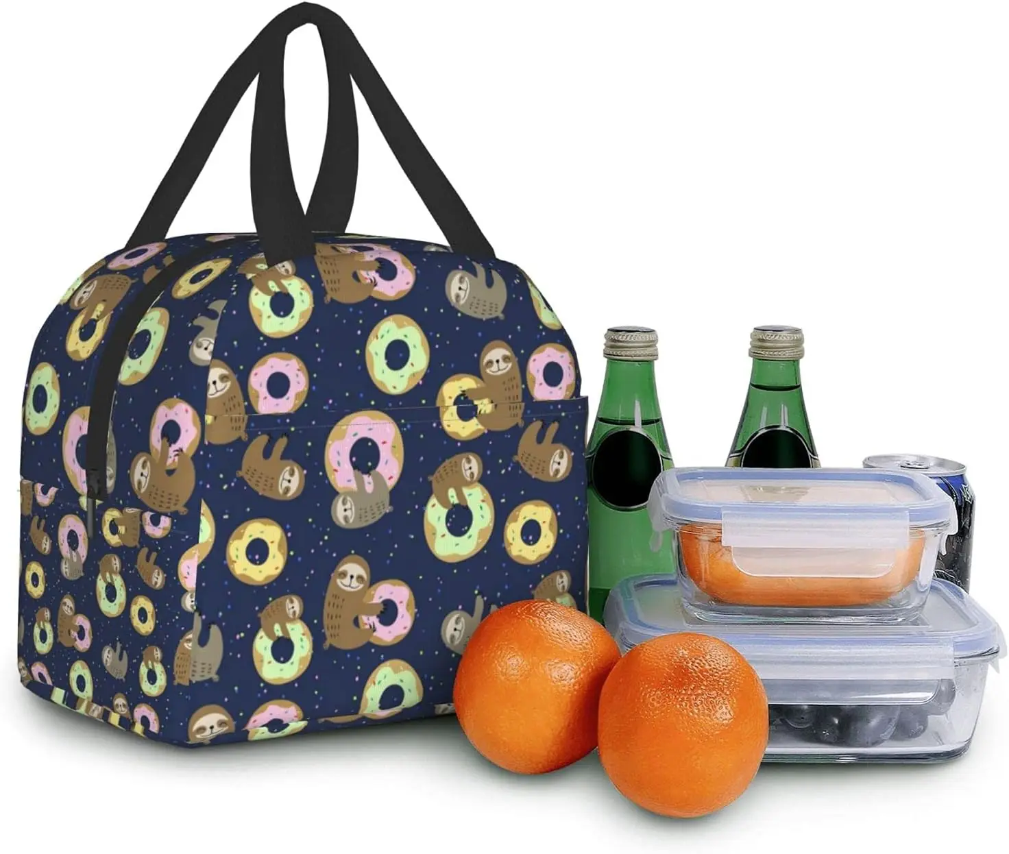 Donut Luiaard Lunch Tas Herbruikbare Lunchbox Waterdichte Thermische Draagtas Lunch Container Schattige Koeltas Voor Vrouwen Mannen Werk/Reizen/