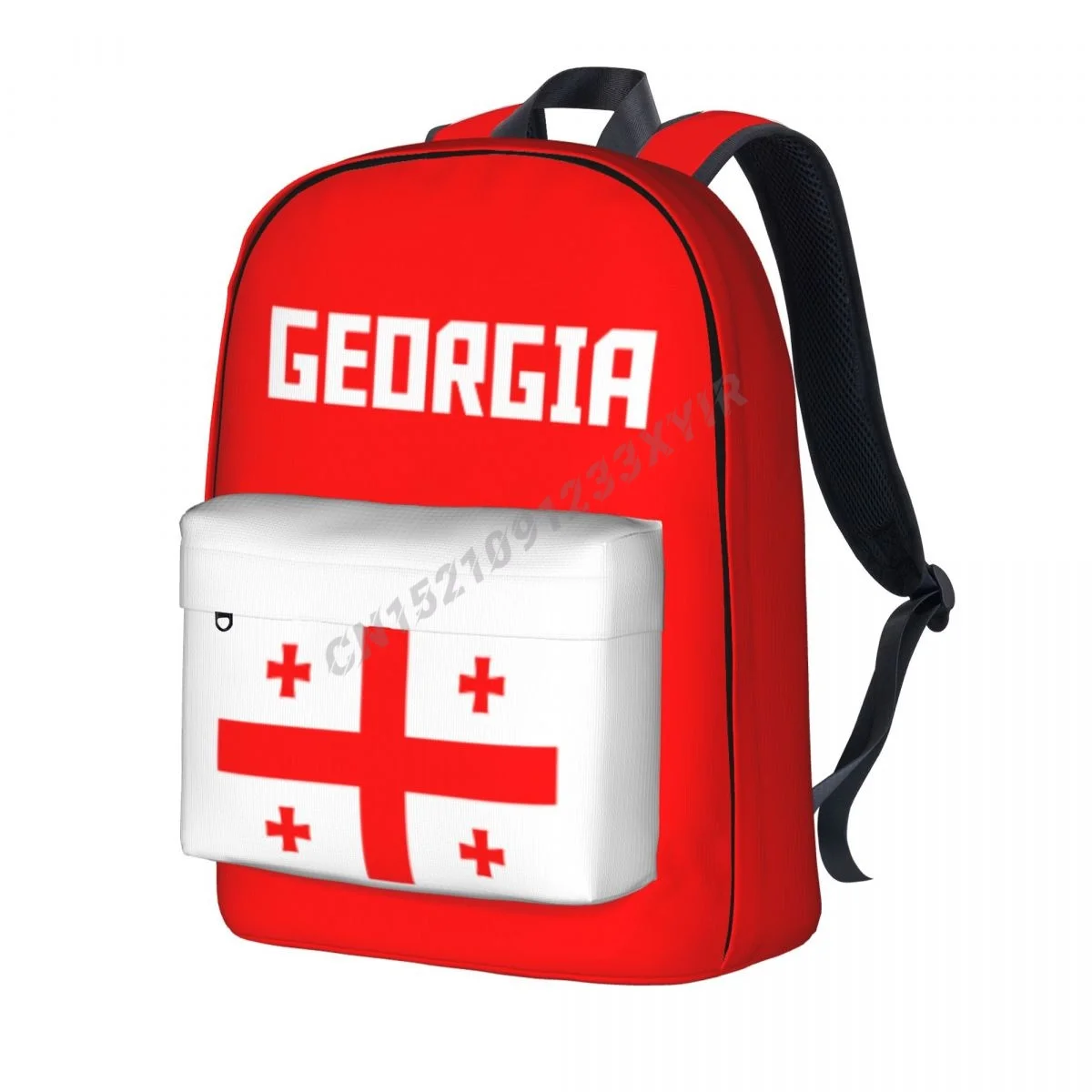Unisex Backpack Georgia Flag Georgian Stitch Schoolbag Messenger Bag Case Laptop Travel Bag Mochila Gift