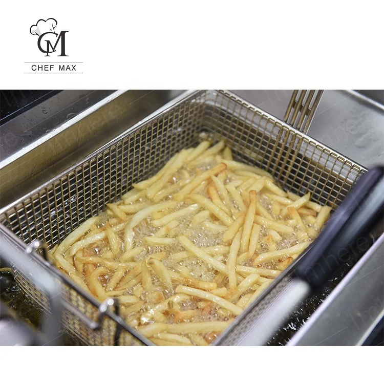 

Коммерческая столешница, двухцилиндровая жареная печь из нержавеющей стали, 2 корзины, газовая фритюрница, машина