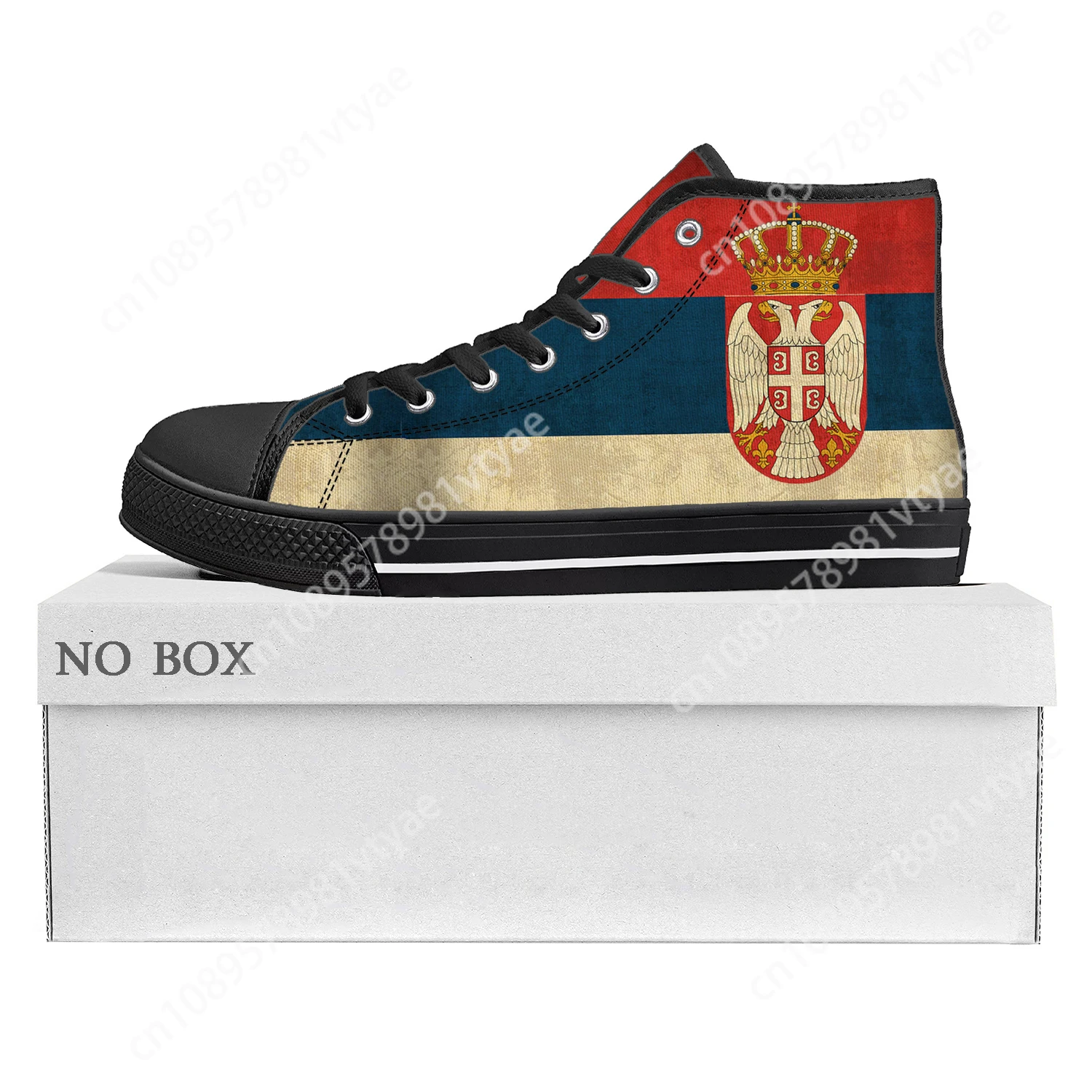 Serbian Flag High Top High Quality Sneakers Mens Womens Teenager Canvas Sneaker Serbia Casual Couple Shoes Custom Shoe