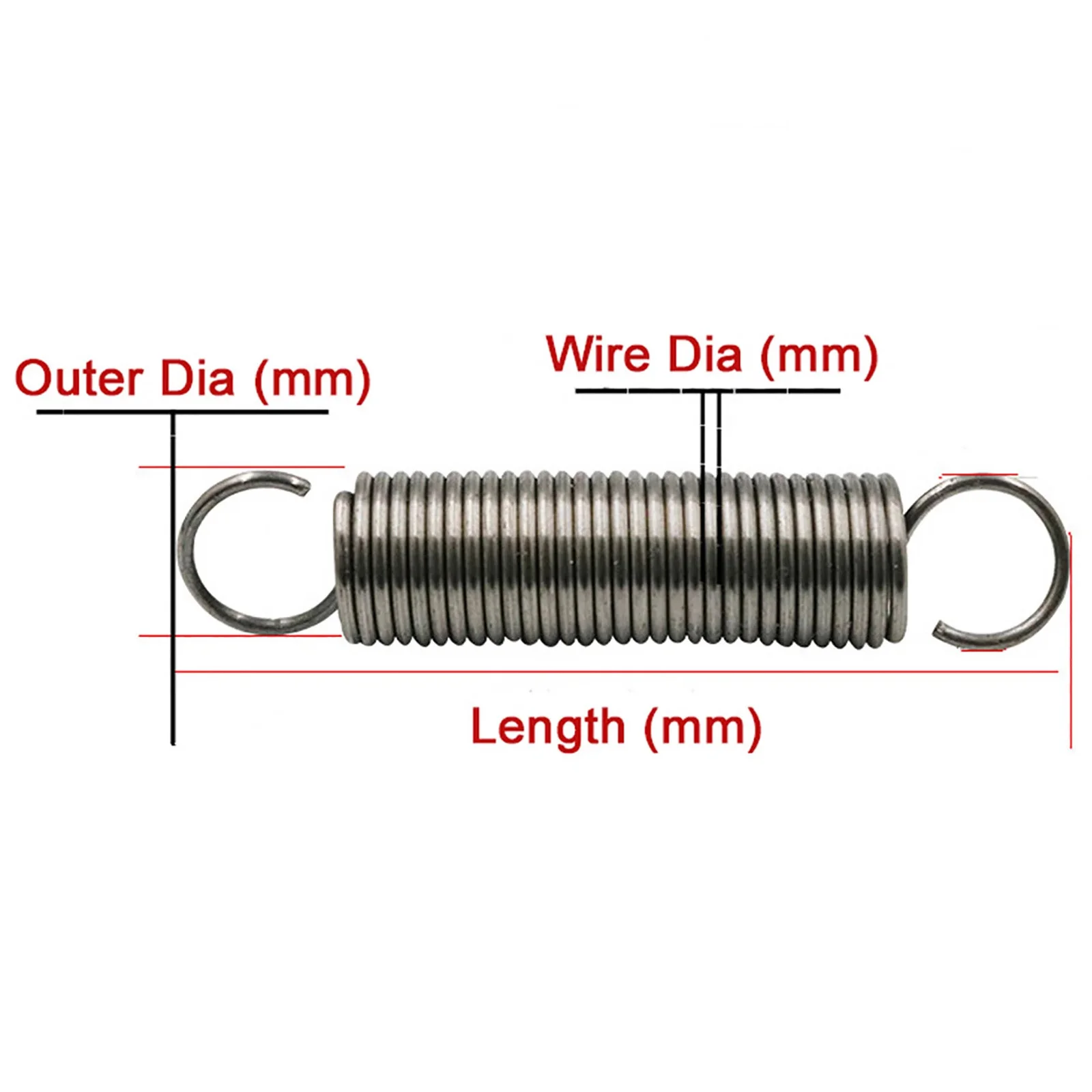 1Pcs Expansion Spring 4mm Wire Dia Tension Extension Expanding Extending Springs Out Dia 22mm~35mm Length 80mm~300mm