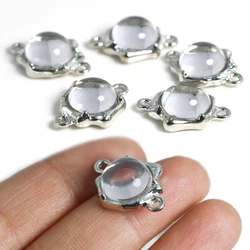 WZNB 10Pcs Crystal Planet Charms Round Alloy Pendant Connector for Jewelry Making Handmade Bracelet Necklaces Diy Accessories