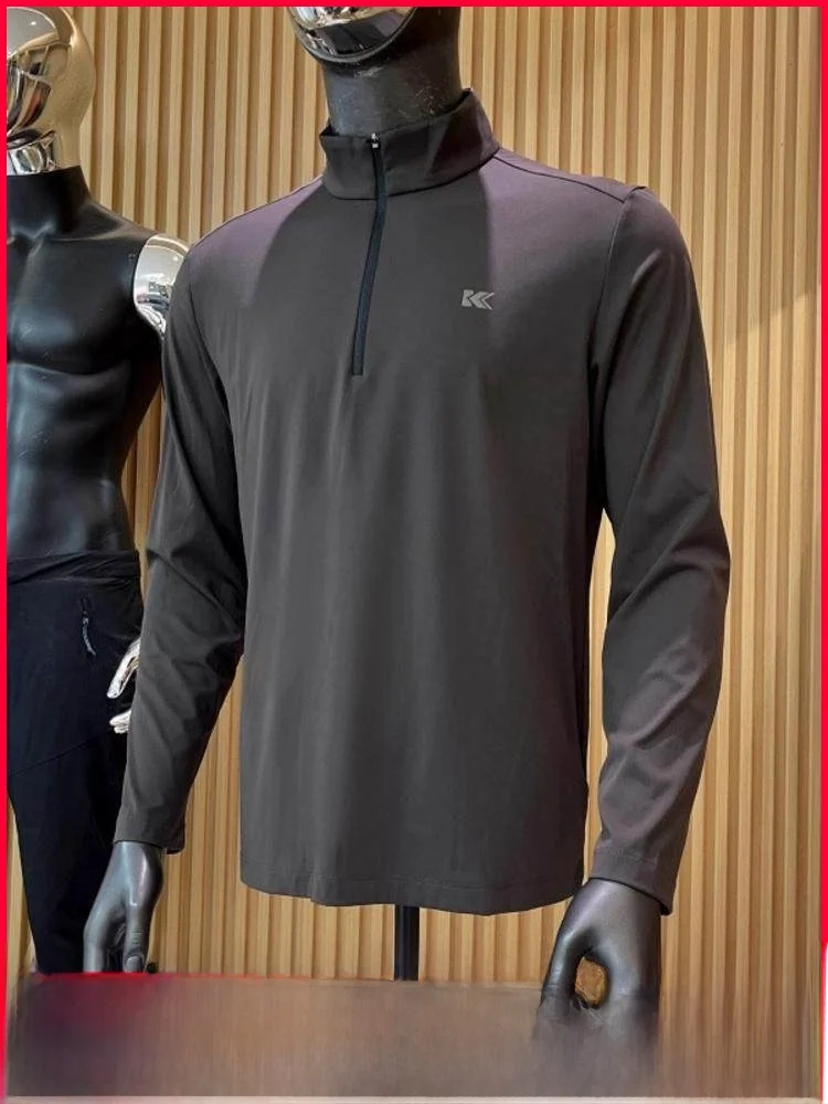 

Мужская термофутболка Terryl Bio-Based с высоким воротником на молнии, самонагревающаяся, осенне-зимняя, базовый слой, модный приталенный крой, длинный рукав