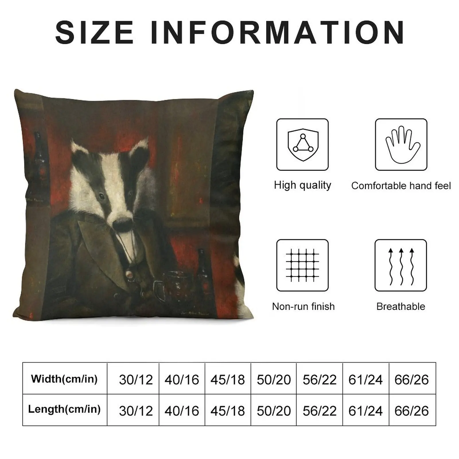 Mr Badger Throw Pillow Plaid Sofa Pillow Decor Pillow Case Christmas cover luxury