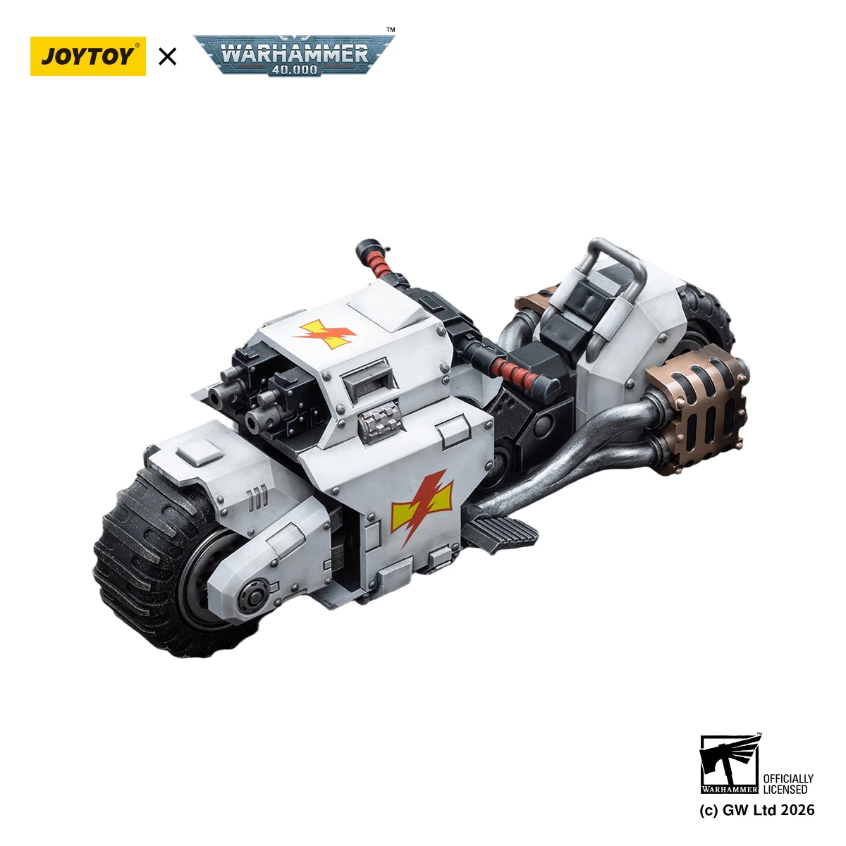 【24 hours delivery】JOYTOY Warhammer40K White Scars Raider-pattern Combat Bike 1/18 Action Figure Toy view 4