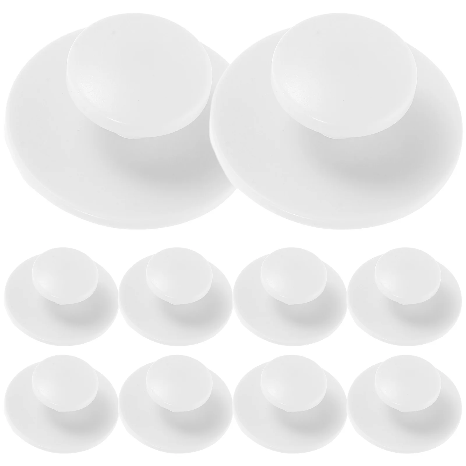 

10Pcs Plastic Round Cabinet Handles Self Adhesive Easy Install Drawer Knobs Wardrobe Window Door Pull Helper Glass