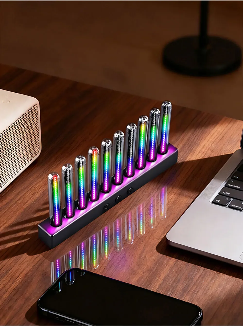Auto-Symphonie 10 Röhren Musik-Rhythmus-Lichter Auto-Innenraum Pickup Nachtlichtleiste Atmosphärenlicht Luftauslass-Dekoration USB-Stecker – Detail 18