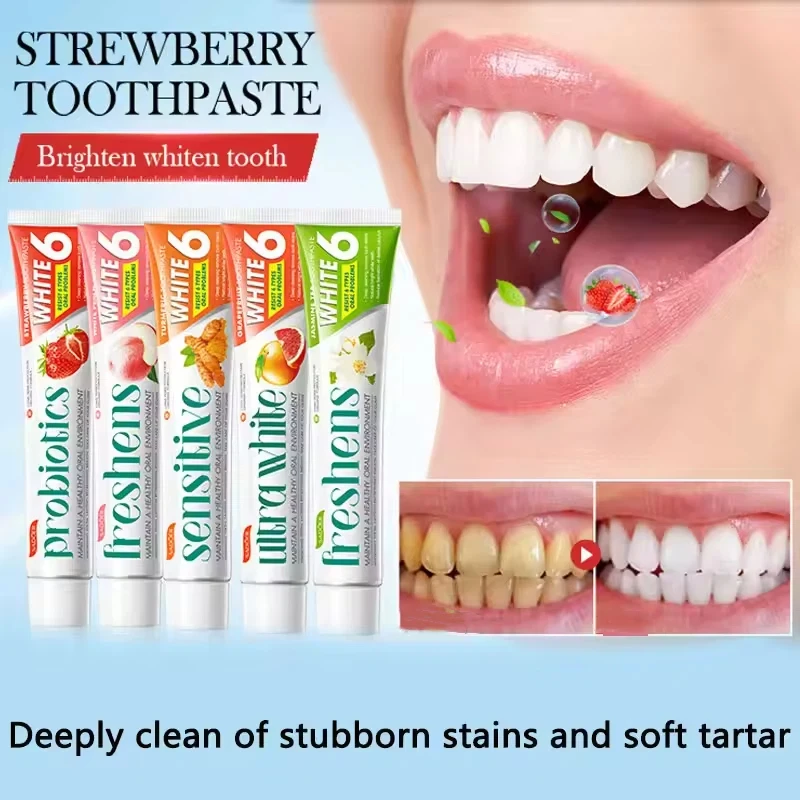 Pasta de dientes probiótica de frutas y plantas, eliminador de cúrcuma, limpieza de dientes amarillenta, pasta de dientes, cuidado de la periodontitis Oral fresca