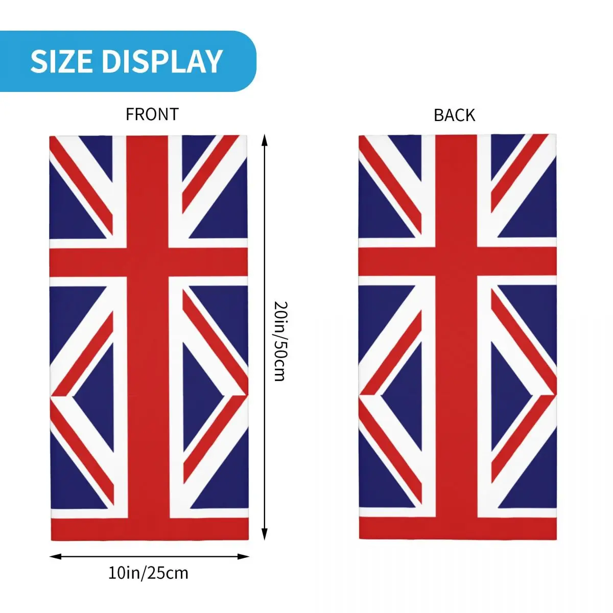 British Flag Union Jack Bandana Neck Gaiter Print UK United Kingdom Wrap Scarf Multi-use Cycling Riding Unisex Adult