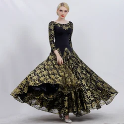 New Ballroom Dance Dress National Standard Waltz Practice Performance Clothes Competition  Women Modern Lace Big Swing Dress