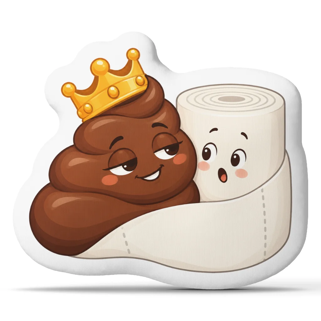 Funny Poop Emoji Crown Pillow Toilet Paper Roll Cushion Kawaii Throw Pillow Novelty Toilet Humor Bathroom Decor Gift Idea