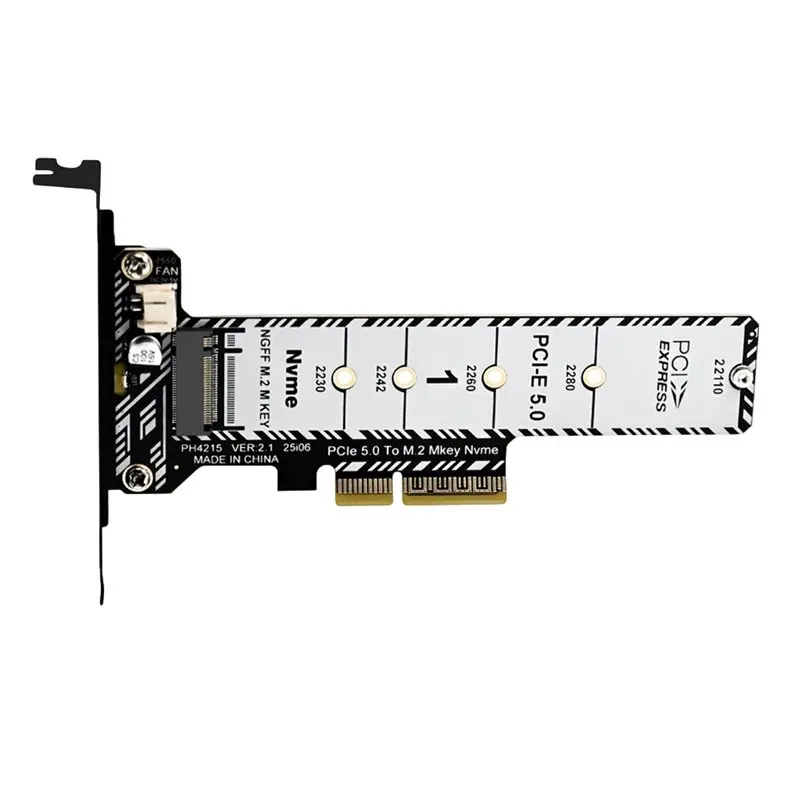 

M.2 Nvme SSD To Pcie X4 Adapter Expansion Card For 2230 2242 2260 2280 22110 SSD Pcie 5.0 PH4215L Half-Height Bracket