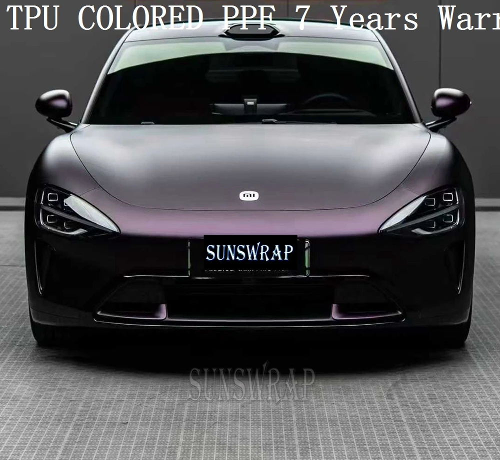 

Matte Black Purple TPU PPF Car Wrap - Self Healing Paint Protection Film - Scratch Resistant - Easy Install 5x52ft/roll
