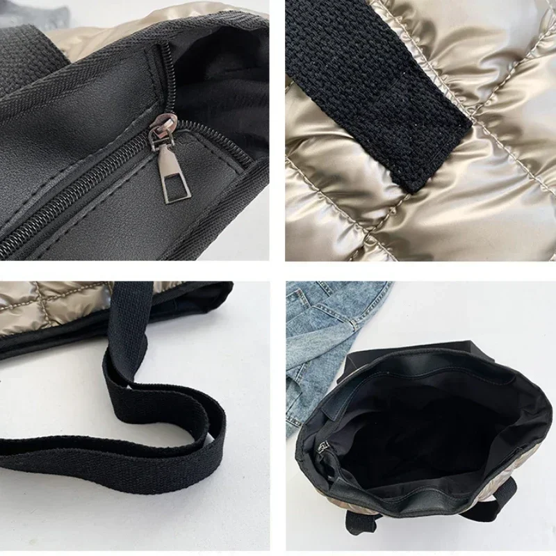 حقائب كتف كاجوال ذات سعة كبيرة للنساء حقيبة يد قطنية للمساحة حقائب يد عصرية للشتاء للاستخدام اليومي حقيبة بولسا الأنثوية