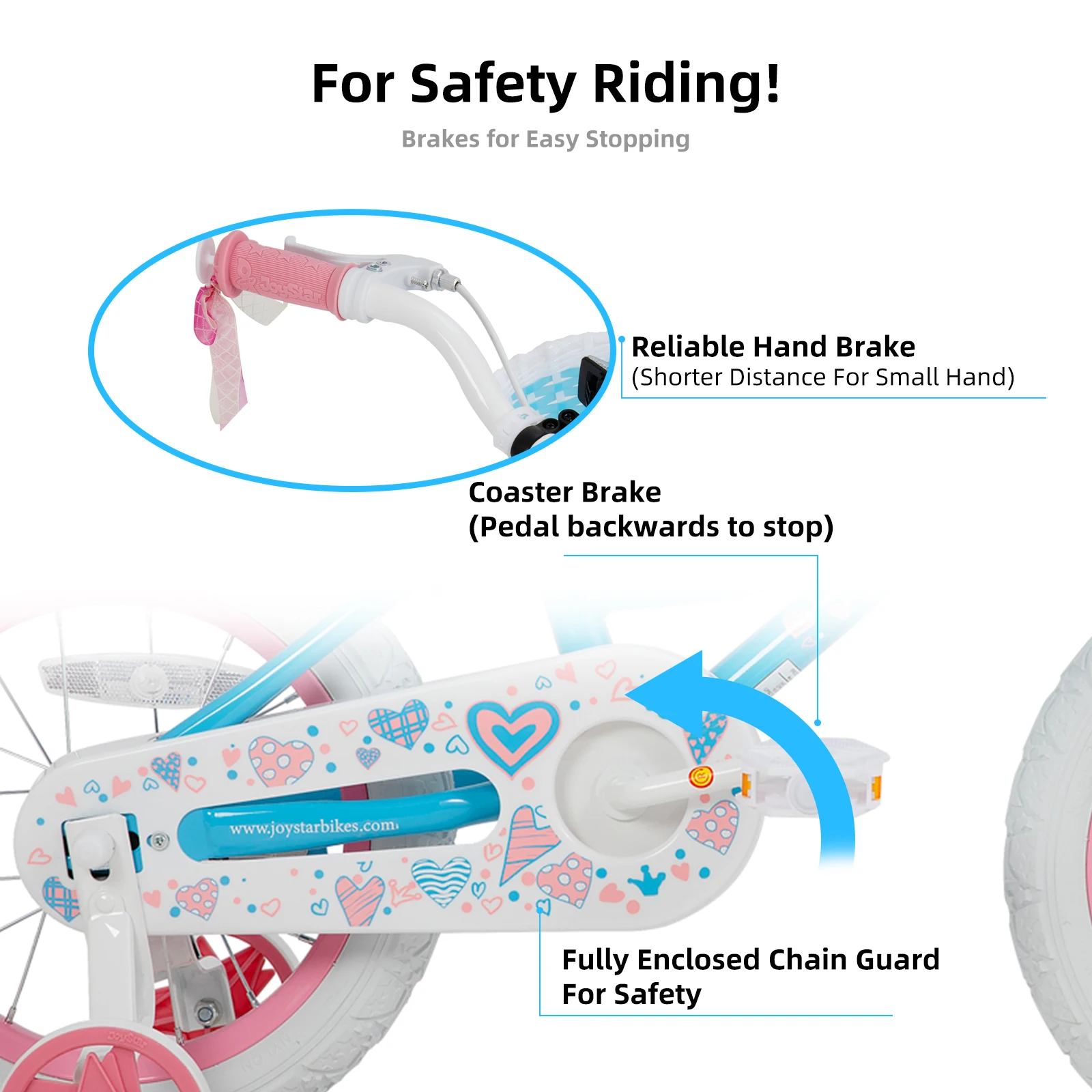 JOYSTAR fiets voor kinderen van 2-13 jaar, 12-20 inch kinderfiets met zijwieltjes en mand, 20 24 inch meisjesfiets met standaard