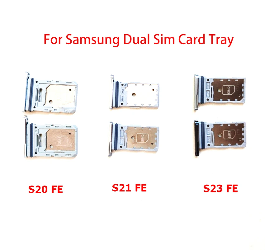 50Pcs Dual Sim Card Tray  Micro SD Holder Nano Slot Replacement Part For Samsung Galaxy S20 FE S21 FE S23 FE