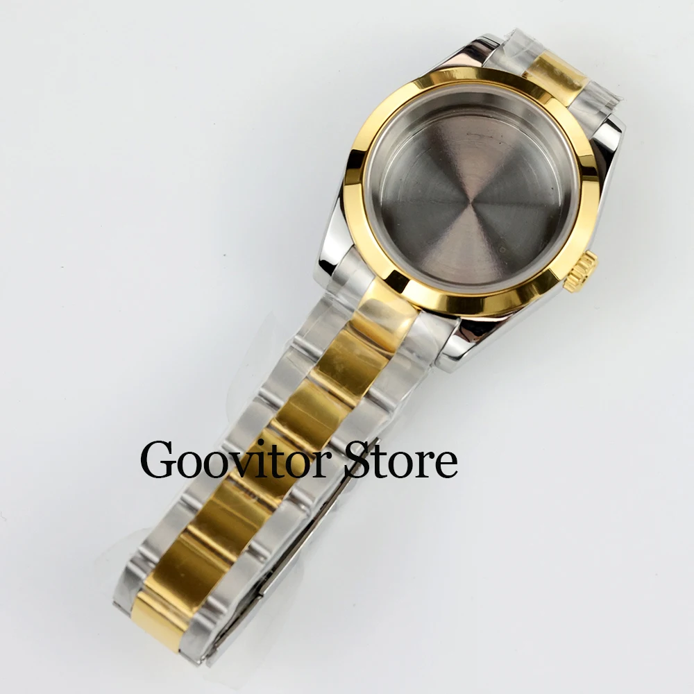 36/39mm NH35 watch case polish oyster bracelet Sapphire glass stainless steel For Nh35 Nh36 Movement 28.5mm Dial datejust case