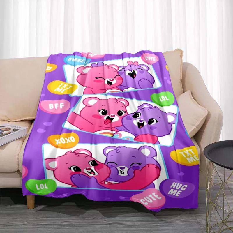 Cute Bear Cartoon Pattern Blanket Soft and Comfortable Children Lunch Sleep Blanket Four Seasons Warm Sofa Blanket