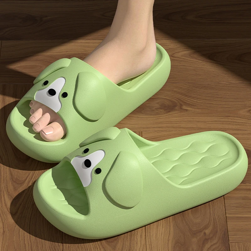 

Милые тапочки-слайды с мультяшным щенком для женщин, тапочки-облака из ЭВА на толстой подошве, повседневные нескользящие шлепанцы для женщин, лето 2026