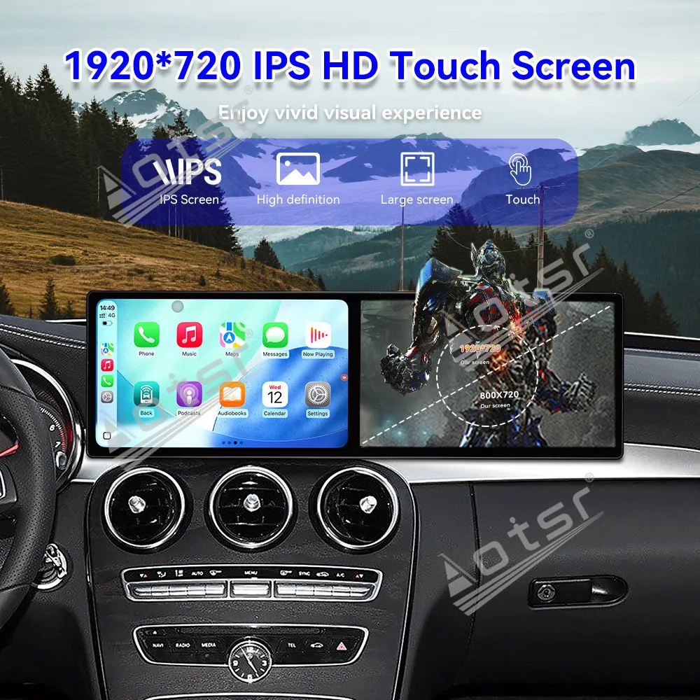 

Dual 9.1’’ Android 15 Carplay For Mercedes-Benz C/GLC W205 2015-2019 GPS Navigation Car Radio HD Touch Screen Auto Stereo