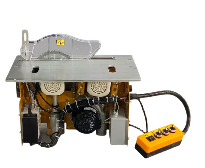 Brushless Silent Mini Table Saw Double Blade Woodworking Cutting Machine Dust‑Free Flip Composite Sub‑mother Saw