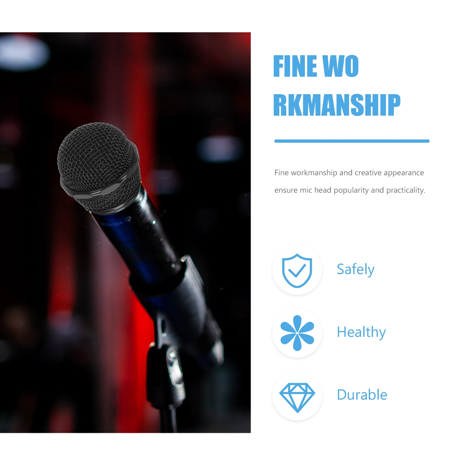 

Microphone Metal Grille Replacement Head Fine Workmanship Stylish Appearance Wireless Mic Supplies Metal Mesh Heads for Singing