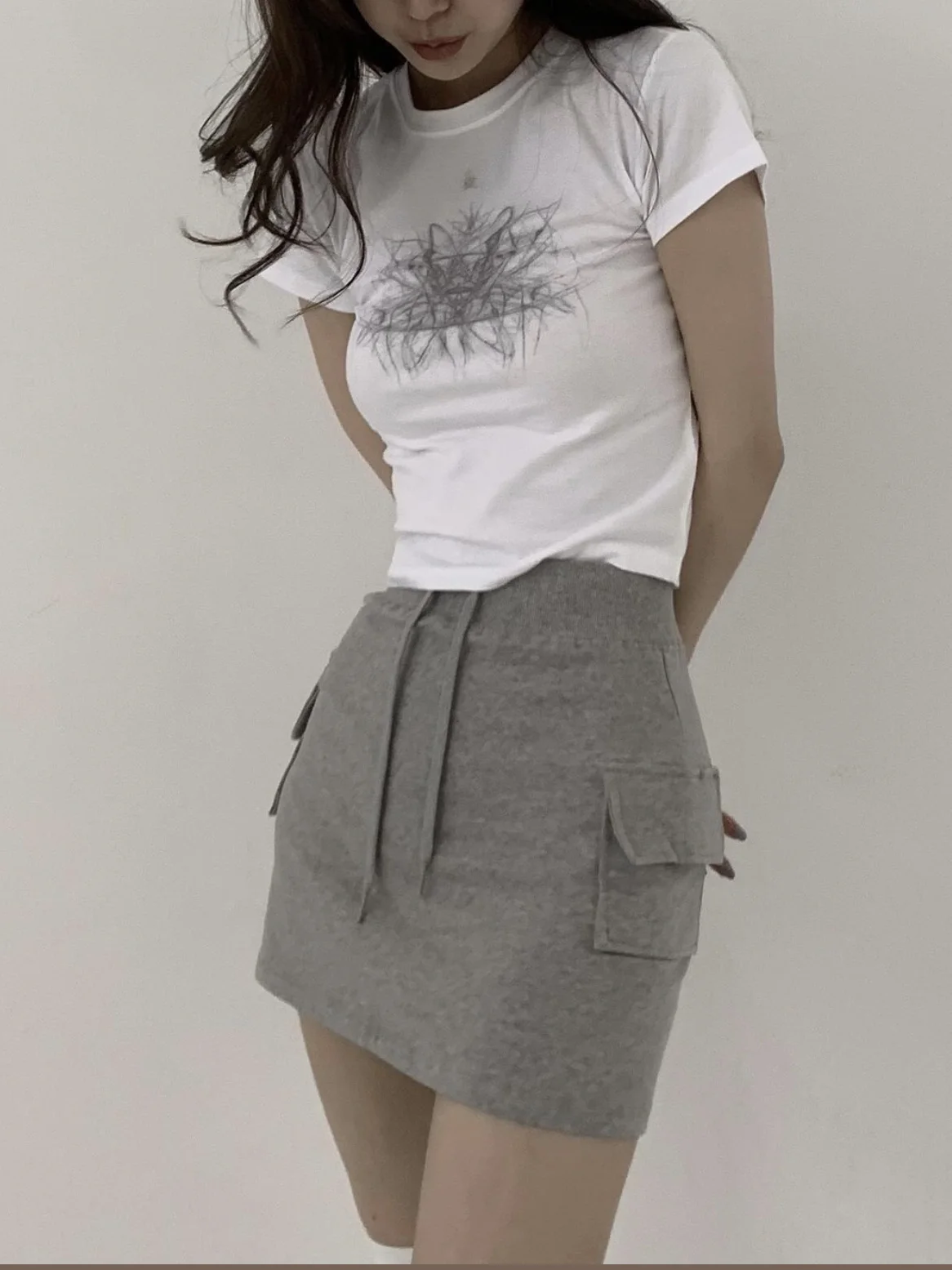 

Summer ort Sve round Ne Slim Fit T-irt Women's Spicy Sle Cotton Combed Sweet And Cool Wind Mercury Missing Auntie