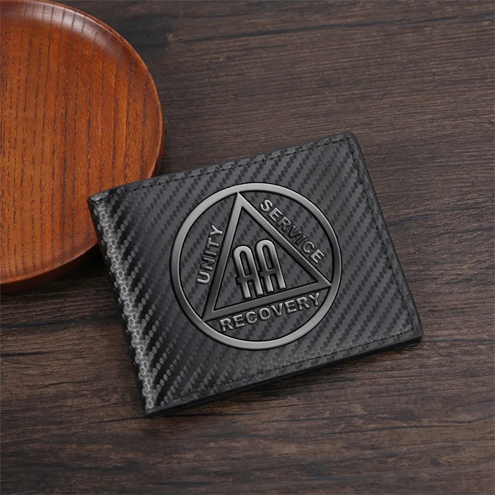 Circle triangle letters recovery service unity Men's Wallets Simple Business Modern Stylish Printing Design Gifts For Father Boy