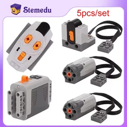 5pcs Power Functions Set M Motor Battery IR Remote Receiver Robot Technical Parts legoeds-compatible 8883 8881 8885 RC Car Toy