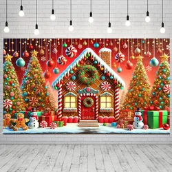 Gingerbread houses and Christmas tree banners are ideal for outdoor, garden, porch decorations and winter holiday parties