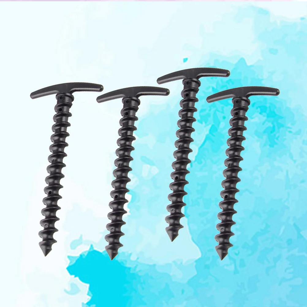10 Pcs Lightweight High Strength Nylon Plastic Camping Tent Stakes Pegs Outdoors High-quality Screw Spiral Tent Nails Beach