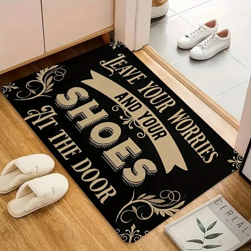 Please Remove Your Shoes Pattern Welcome Rug Kitchen Entrance Doormat Non-slip Bedroom Decor Rug Floor Mats Foot Mat Gifts