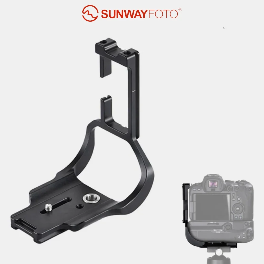 Sunwayfoto suporte em l personalizado PCL-R5G com punho de bateria BG-R10 arca RRS compatível com câmera canon eos r5/r6