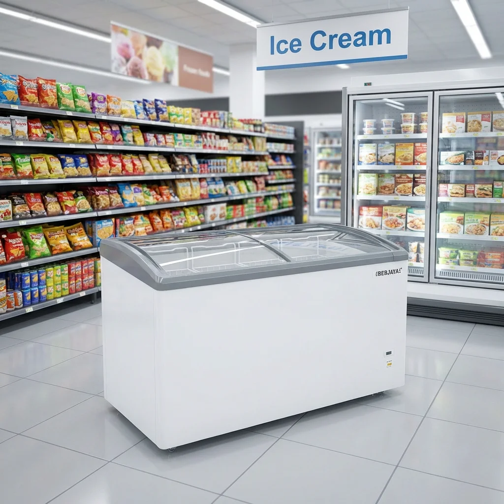 601L New Large Capacity Single-Temperature 2-Door Ice Cream Dessert Display Cabinet Supermarket Freezer Direct Cooling Manual