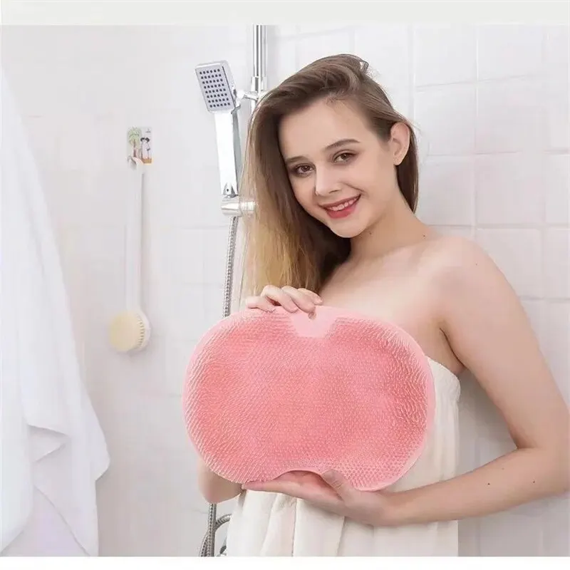 Silicone Back Washer With Suction Anti Slip Pad For Washing Foot Pads, Which Can Soothe And Exfoliate