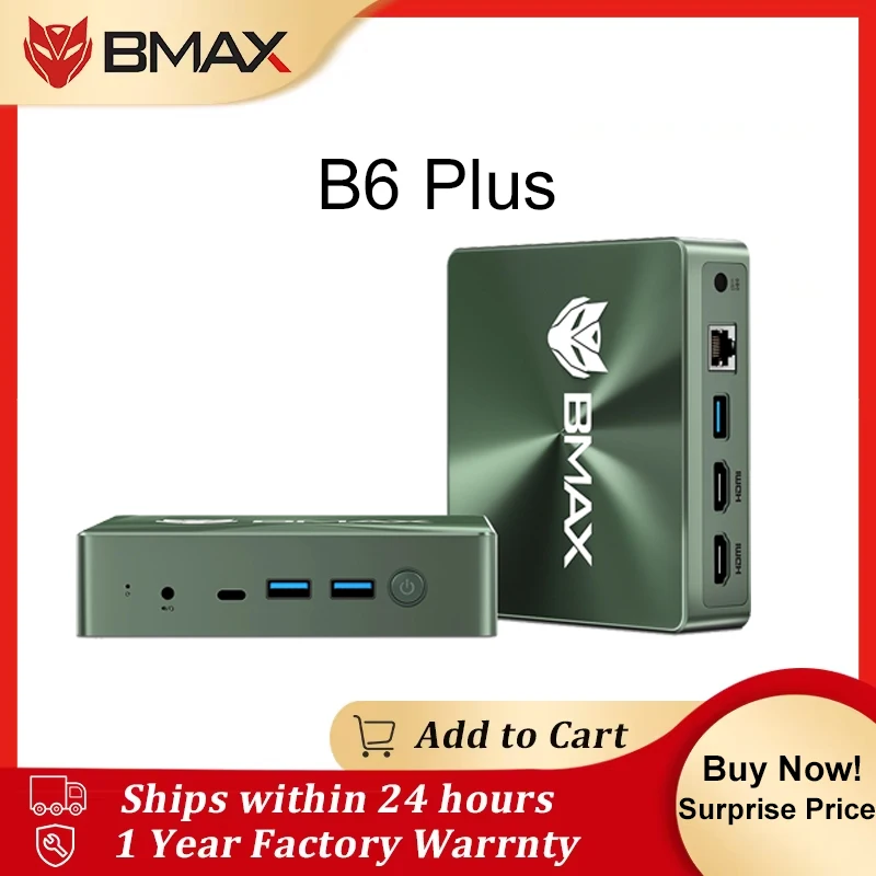 BMAX B6 Plus Mini PC Intel Core i3-1000NG4 até 3,2 GHz, 12 GB LPDDR4 512 GB SSD Wi-Fi 5 mini pc Micro PC para escritório de negócios