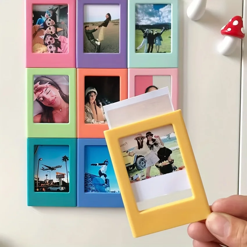 Conjunto de 6 Porta-Retratos Magnéticos Coloridos de 3 Polegadas, Adequados para Filme Polaroid Fuji Instax, para Exibição e Decoração de Fotos