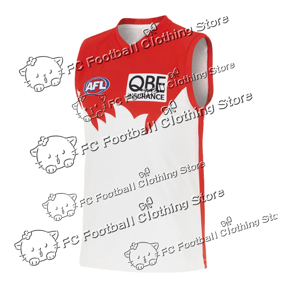 

25 Australian Rules Football Training Jerseys For Men's Fans Sydney 3d Printed Swan Motorcycle Sleeveless T-Shirt
