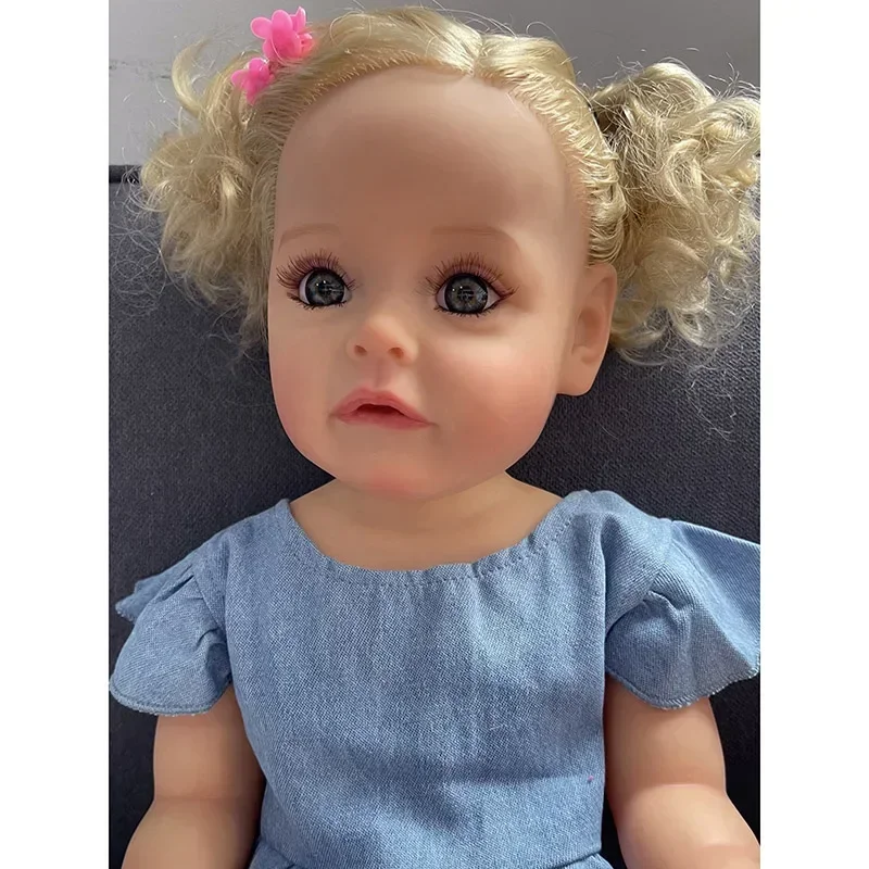 55CM Reborn maluch Girl dollnnpk sueue całe ciało silikonowe wodoodporne do kąpieli zabawka ręcznie szczegółowa farba z widocznymi żyłami 3D